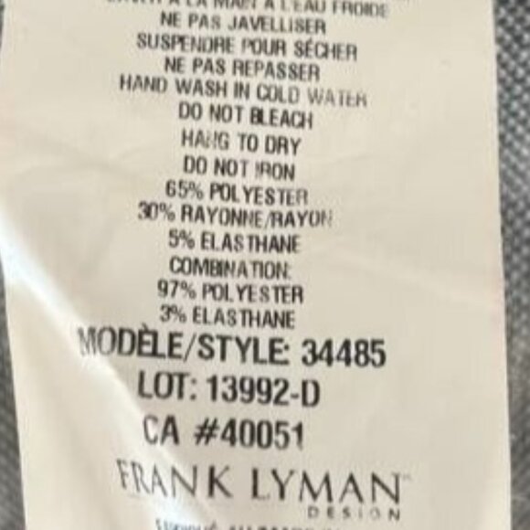 FRANK LYMAN Open Cardigan Size 14 Animal Abstract Print Black Gray 3/4 Sleeve - Picture 7 of 7